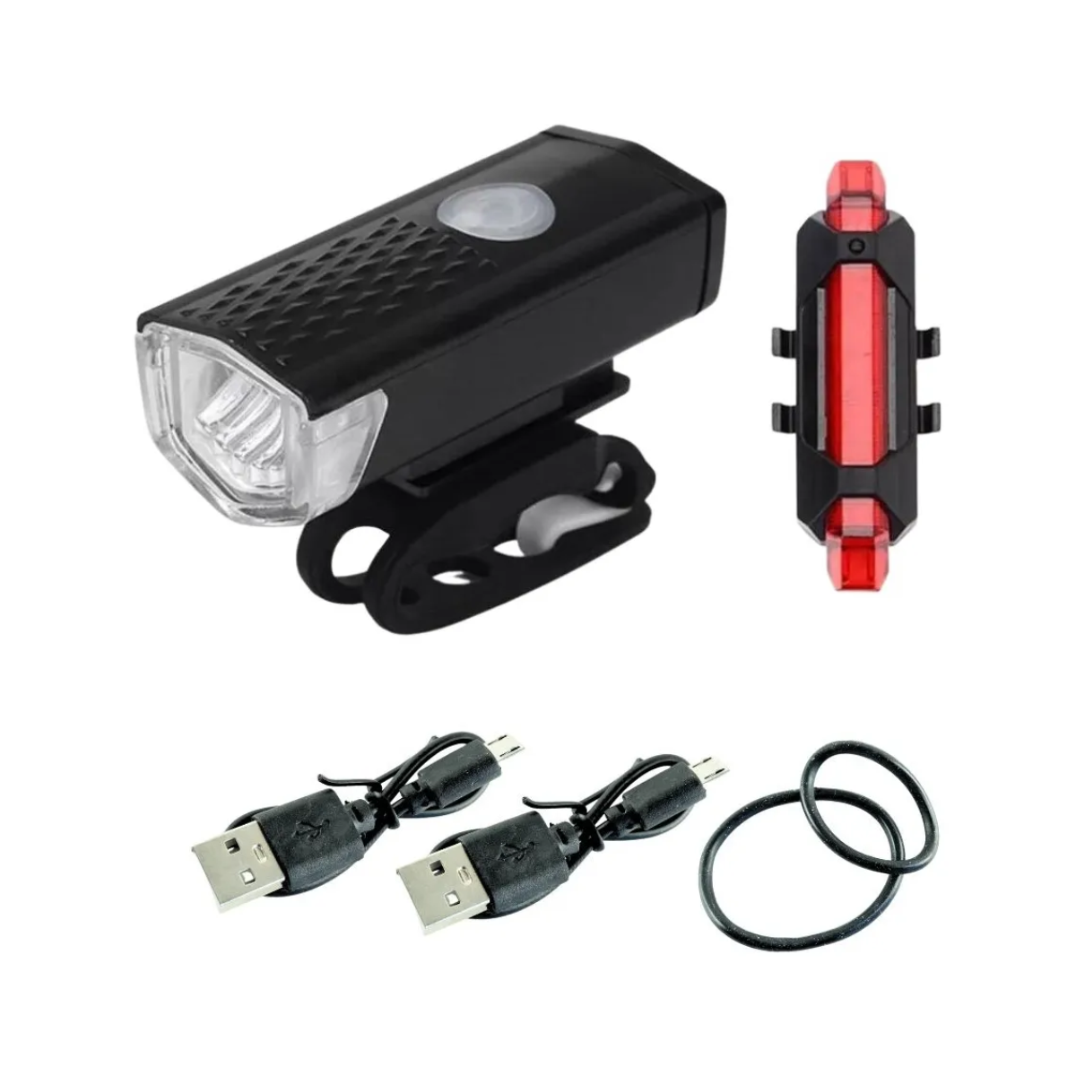 Kit luces LED, Del + Tras. Recargables USB.